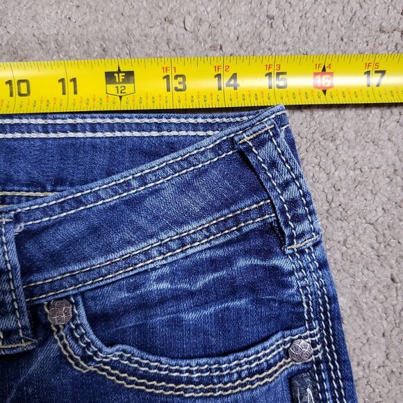 Silver Bootcut Jeans Womens 29x33 Suki 17” Surplus Flap Pockets Thick Stitch - Picture 4 of 10